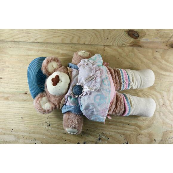 Furskins Teddy Bear Hattie Brown 2 Outfits Hat Vintage 1984 Xavier Roberts 22" - Picture 4 of 10